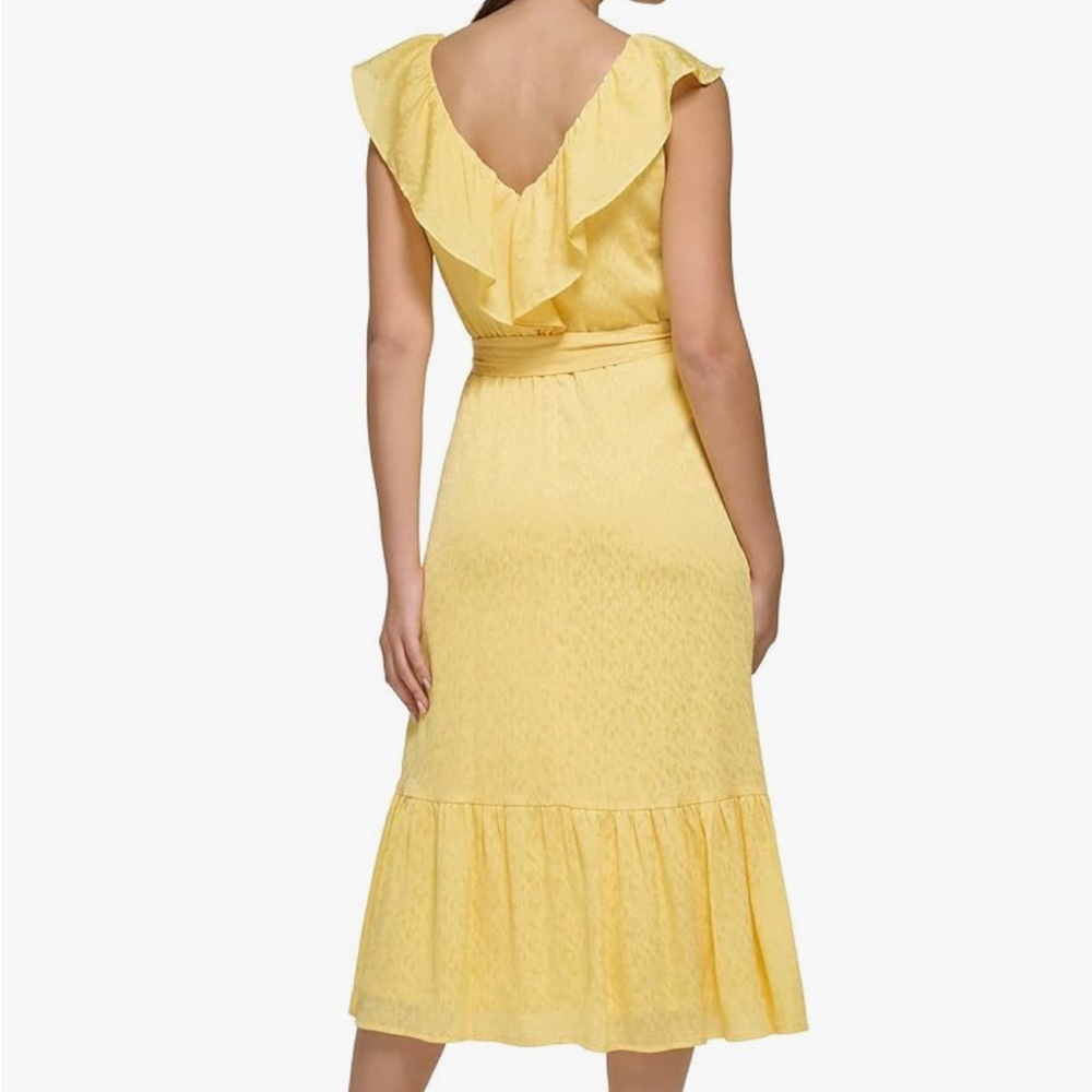 NWT DKNY Ruffle V- Neck Wear to Work Dress size 4